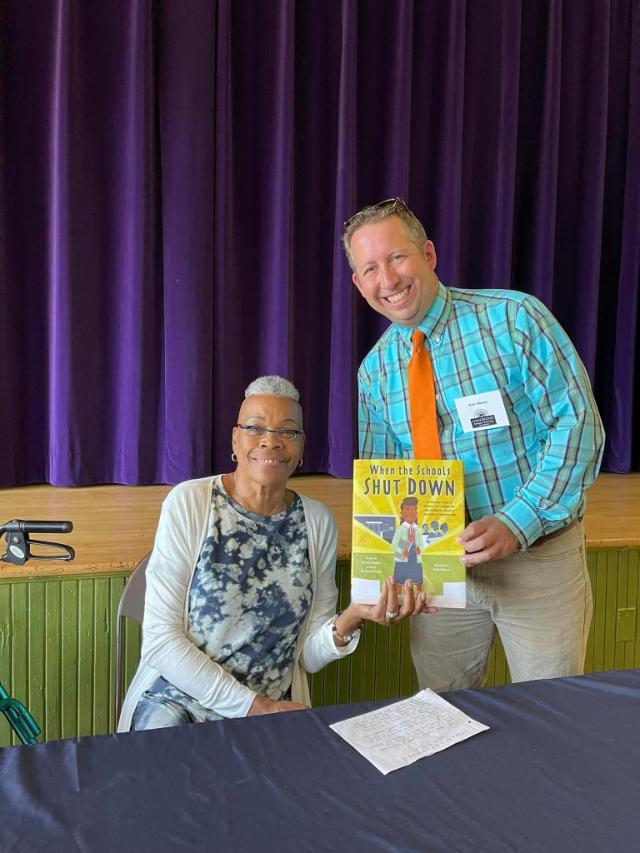 Carl Harvey and Yolanda Gladden, author of When the Schools Shut Down