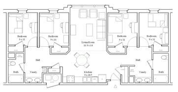 Lancer Park North/South Four Bedroom Center Floor Plan