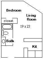 Longwood Landings One Bedroom Apartment Floor Plan