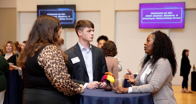 Students engage with professionals and alumni in a variety of a fields at networking events hosted by the Center for Career Success.