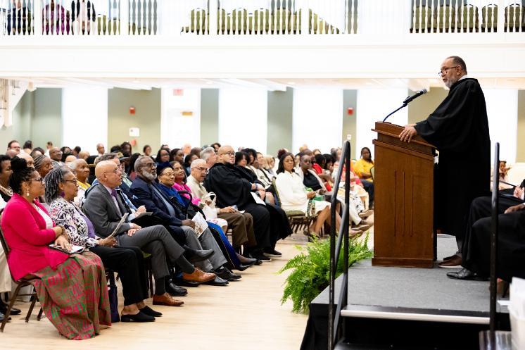L. Francis “Skip” Griffin Jr. delivers the powerful keynote address at Sunday’s ceremony.