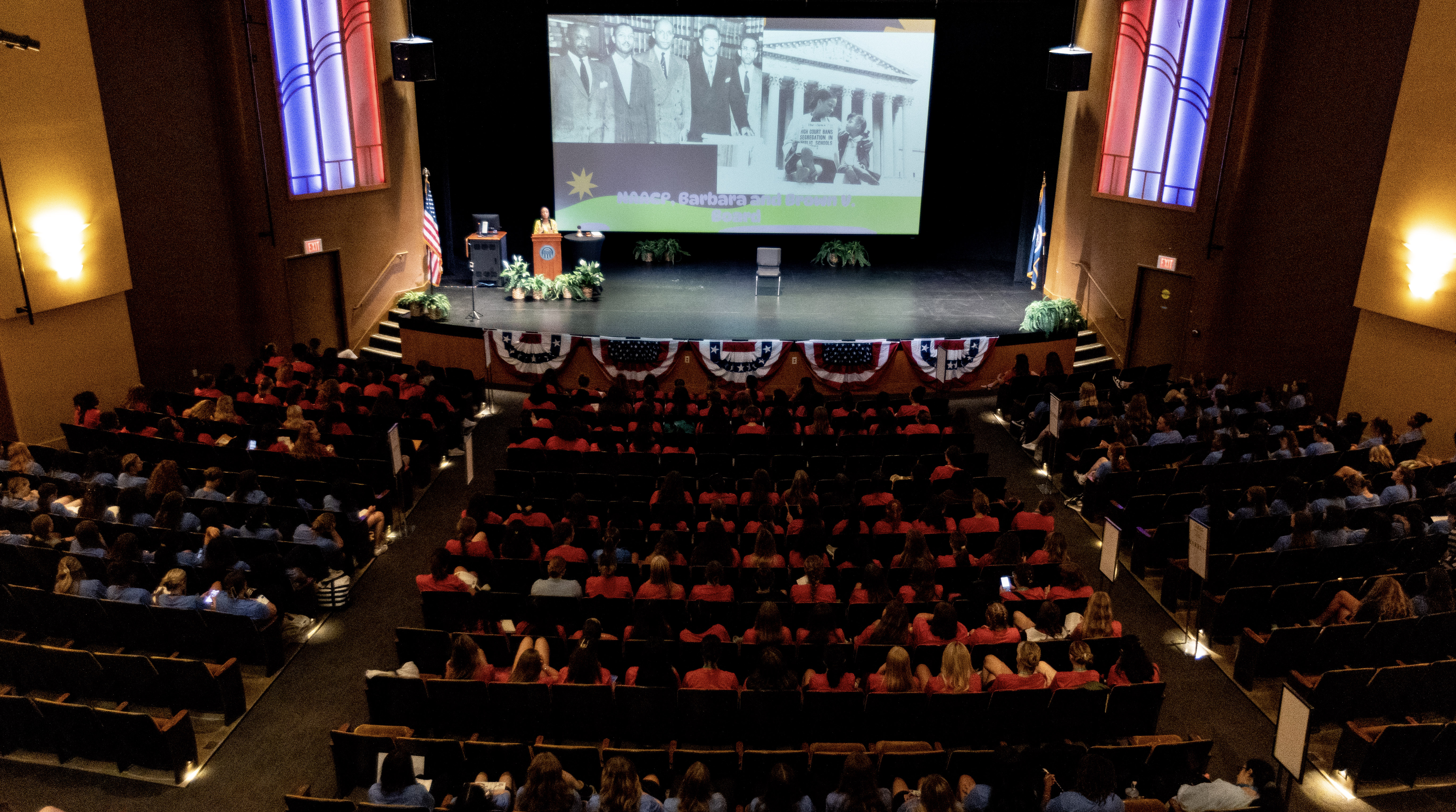 Hundreds of high-schoolers filled Jarman Auditorium for American Legion Auxiliary Virginia Girls State, marking Longwood’s 52nd year hosting the program.