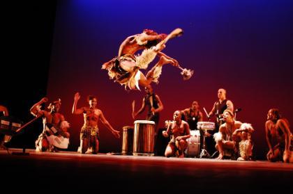 Step Afrika! performs a traditional African dance routine