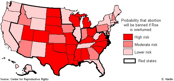 Likelihood that states will ban abortion